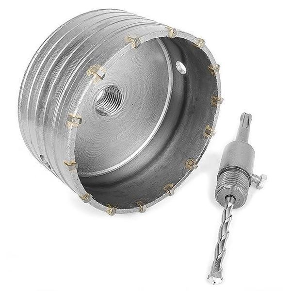 Комплект: сверло корончатое по бетону 120мм + переходник SDS-plus 100мм (SD-7120 Intertool) SD-7120 фото