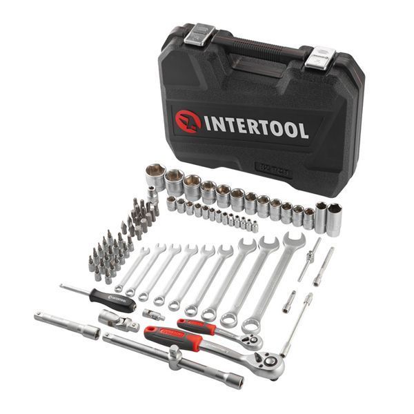 Набір інструментів 1/2" & 1/4" 82од (ET-6082SP), INTERTOOL ET-9082 ET-9082 фото