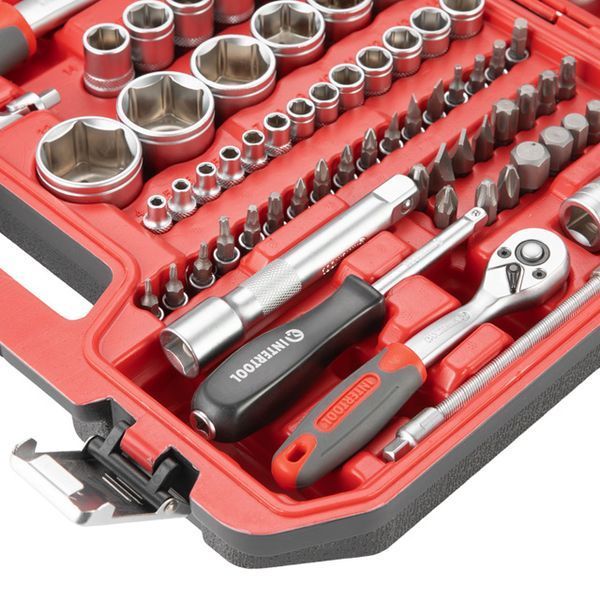 Набір інструментів 1/2" & 1/4" 82од (ET-6082SP), INTERTOOL ET-9082 ET-9082 фото