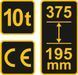 Домкрат гидравлический cтовбцевий F = 10 т, раб.&nbsp;высота-195- 375 мм, 80052 VOREL 80052 фото 4