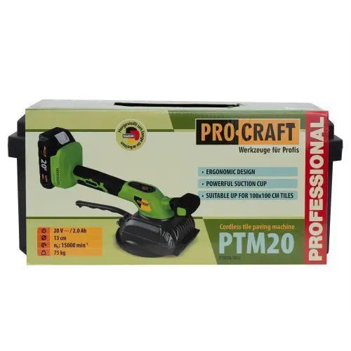 Акумуляторна віброприсоска 130мм для плитки (з зп та акб) Procraft PTM20 PTM20 фото