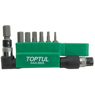 Набір біт 1/4" HEX 2-8мм + Гобр.перех. 8 од., GAAL0803 TOPTUL GAAL0803 фото