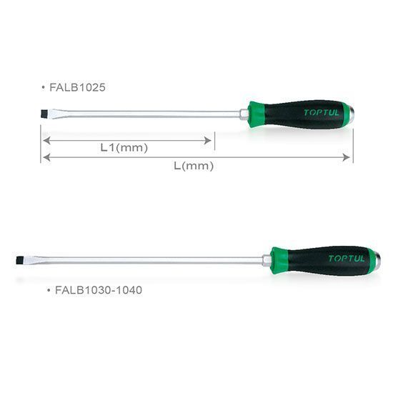 Викрутка шліцевая10.0 x 300mm (з шестигранником ударна) FALB1030 TOPTUL FALB1030 фото