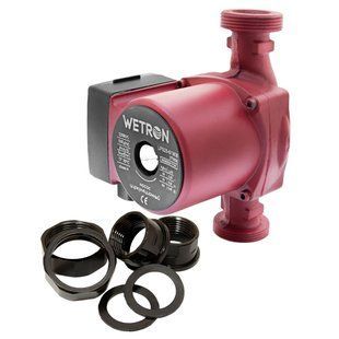 Насос циркуляц 100Вт Hmax 6м Qmax 50л/хв &Oslash;1&frac12;" 180мм бордо + гайки &Oslash;1", WETRON 774232 774232 фото