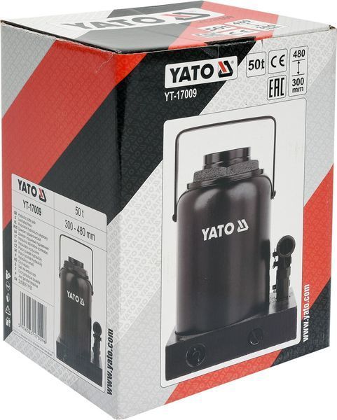 Домкрат гидравлический стовбцевий 50 т, H = 300 - 480 мм, YT-17009 YATO YT-17009 фото