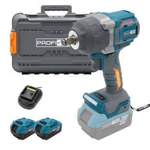 Акумуляторний гайковерт PROFI-TEC PPTW11020 (20 В, безщітковий двигун, 950 Нм, хвостовик 1/2&Prime;) 2&times;PT2040EP (4.0 Аг), ЗП BC20V, кейс PPTW11020-2-4 фото