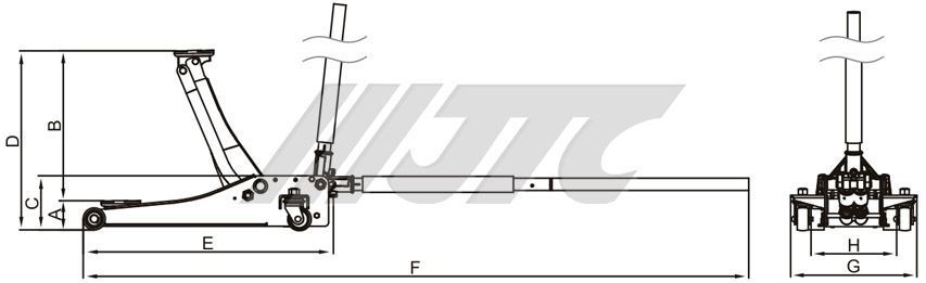 Домкрат підкатний 2.5т низькопрофільний 75мм, SJ2569 JTC SJ2569 JTC фото