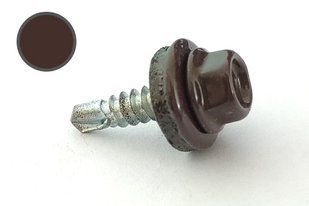Саморез кровельный 4,8*19 DIN RAL 8017 по металлу (ящ. 2400шт) (цвет - шоколадно-коричневый), 9R648198017-C APRO 9R648198017-C фото