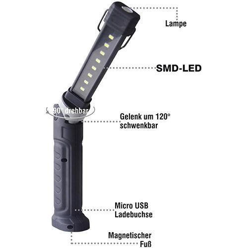 Фонарь светодиодный (LED) аккумуляторный 8+1 SMD-LED SMD-LED фото