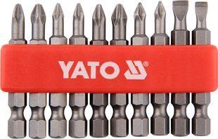 Набор насадок отверточных SL5, SL6, PH1 / 1, PH2 / 2, PZ1 / 1, PZ2 / 2, L = 50 мм.&nbsp;10шт., YT-0483 YATO YT-0483 фото