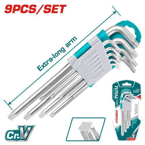 Набір шестигранних ключів Torx Extra long THT106391 TOTAL THT106391 фото