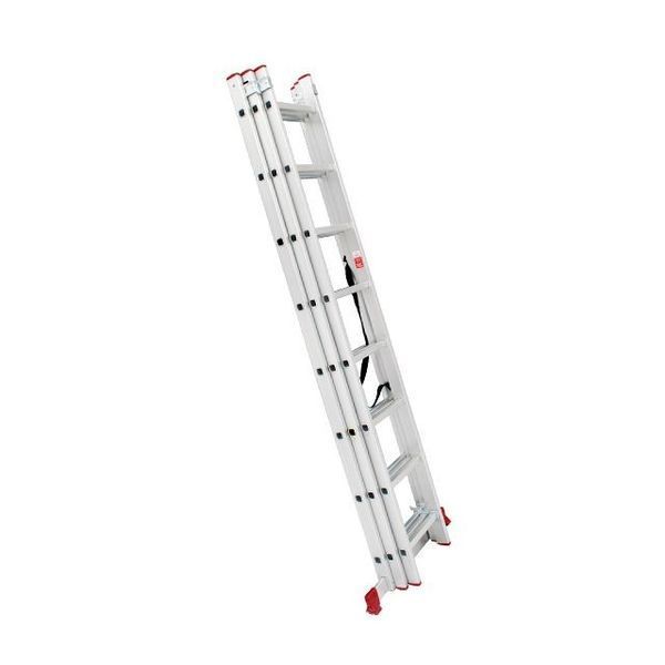 Лестница алюминиевая 3-х секц. универс. раскл. 3*8ступ. 5.09м (LT-0308 Intertool) LT-0308 фото