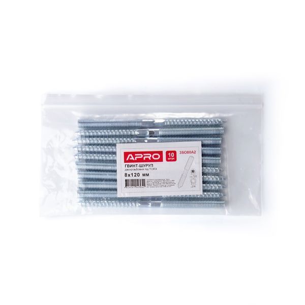 Винт-шуруп М10x200мм. (шпилька двухрезьбовая) TORX (ящ. 180 шт.), 3SOХ0B0-С APRO 3SOХ0B0-С фото
