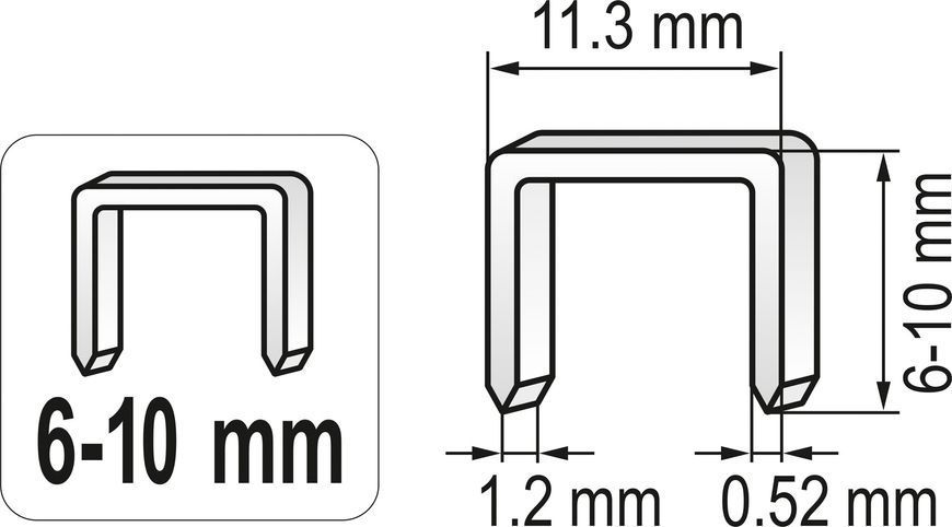Степлер молотковая l = 300 мм для скоб h = 6-10 мм, 11.3х1.2 мм, 71080 VOREL 71080 фото