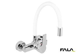 Змішувач води настінний "FLEXIBLE", з гнучкою білою лійкою, 75671 FALA 75671 фото