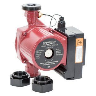 Насос циркуляцій терморег 65Вт Hmax 4м Qmax 63л/хв &Oslash;1&frac12;" 180мм + гайки &Oslash;1", AQUATICA 774012 774012 фото