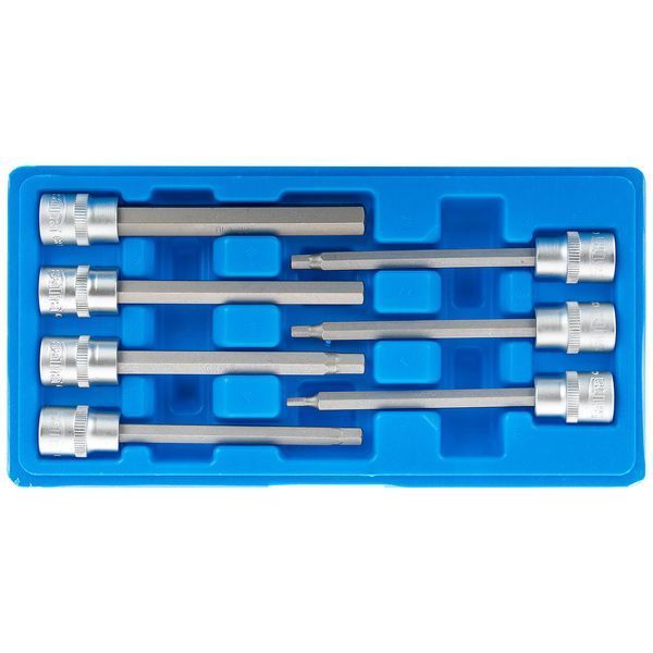Набор экстра длинных ключей HEX с насадками 1/2"-7ед., S-SLH738 SATRA S-SLH738 фото