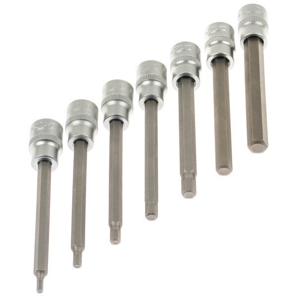 Набор экстра длинных ключей HEX с насадками 1/2"-7ед., S-SLH738 SATRA S-SLH738 фото