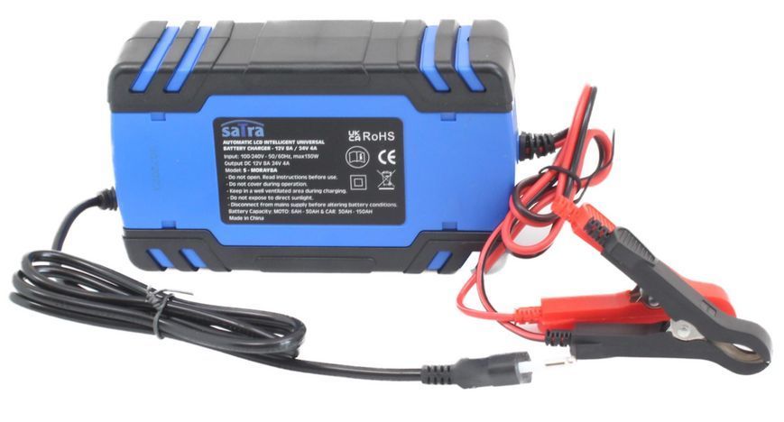 Зарядний пристрій 12/24V 8A імпульсний LCD SATRA S-MORAY8A S-MORAY8A фото