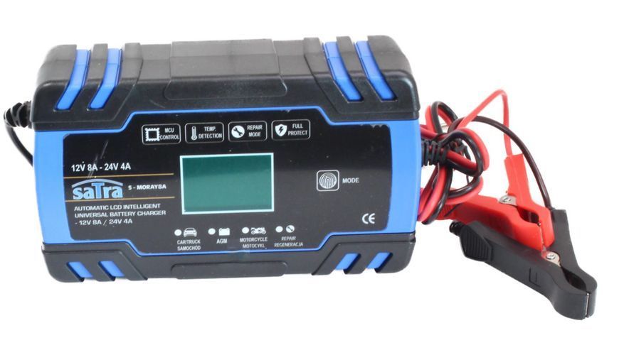 Зарядний пристрій 12/24V 8A імпульсний LCD SATRA S-MORAY8A S-MORAY8A фото