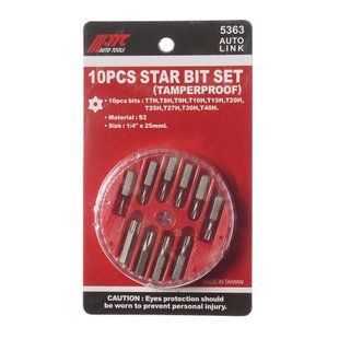 Набор бит TORX 1/4" T7H-T40H с отверстием 10ед. (5363 JTC) 5363 JTC фото