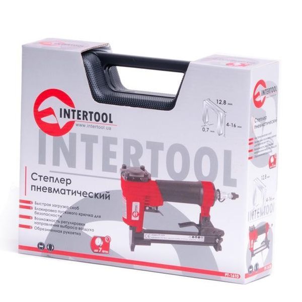 Степлер пневматичний для скоби 12.80 * 16 мм, PT-1610 INTERTOOL PT-1610 фото