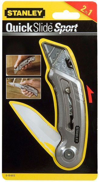 Ніж з 2-ма лезами "QuickSlide Sport Utility Knife", L= 120 мм, 0-10-813 STANLEY 0-10-813 фото