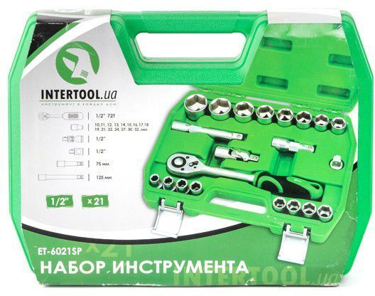 Набір інструментів 21од., 1/2", ET-6021SP INTERTOOL ET-6021SP фото