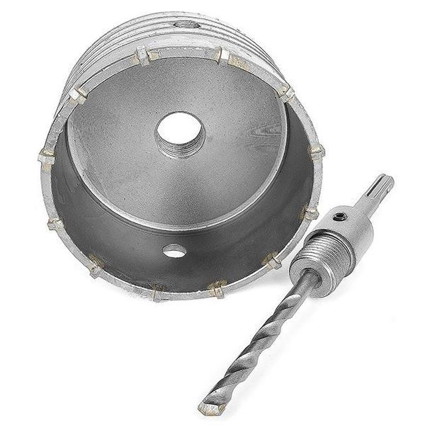 Комплект: сверло корончатое по бетону 105мм + переходник SDS Plus 100мм (SD-7105 Intertool) SD-7105 фото
